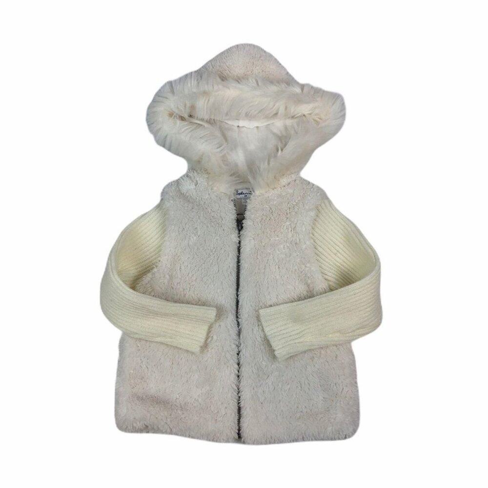 Girls Splendid Faux Fur Hooded Sweater